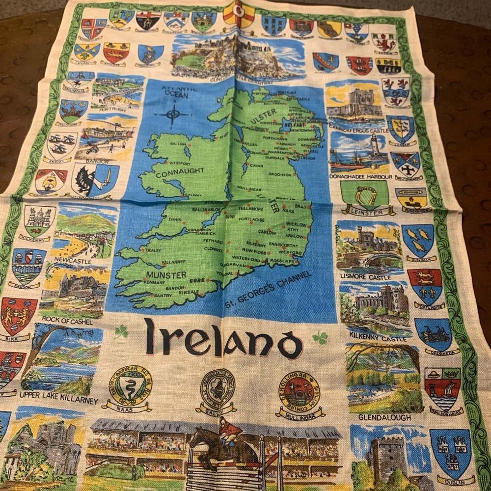 Ireland Linen tea Toast towel Irish St Patrick's Day Flags Castles more